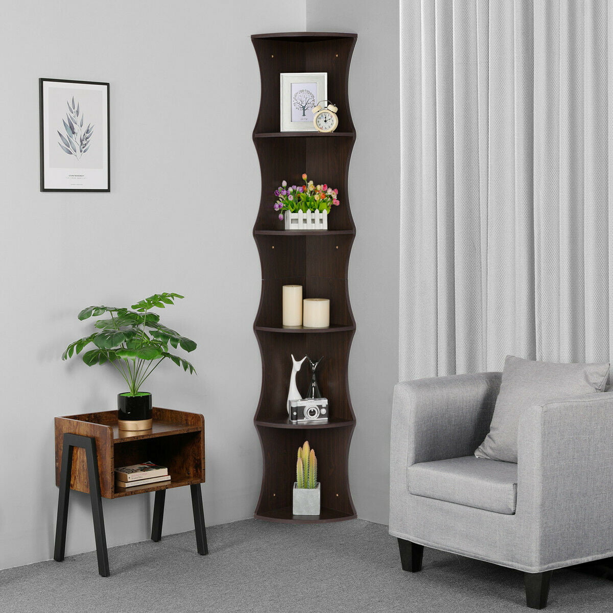 5 Tier Corner Shelf Plant Stand Bookshelf R634313