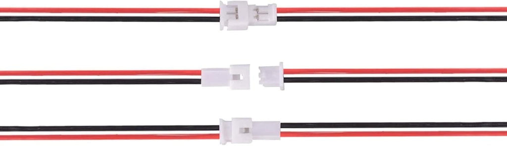 30 Pairs 1.25mm 2 Pin Micro Male Female Connector Plug with Red Black Wire Cable 80mm Z4990