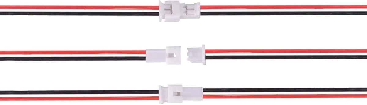 30 Pairs 1.25mm 2 Pin Micro Male Female Connector Plug with Red Black Wire Cable 80mm Z4990