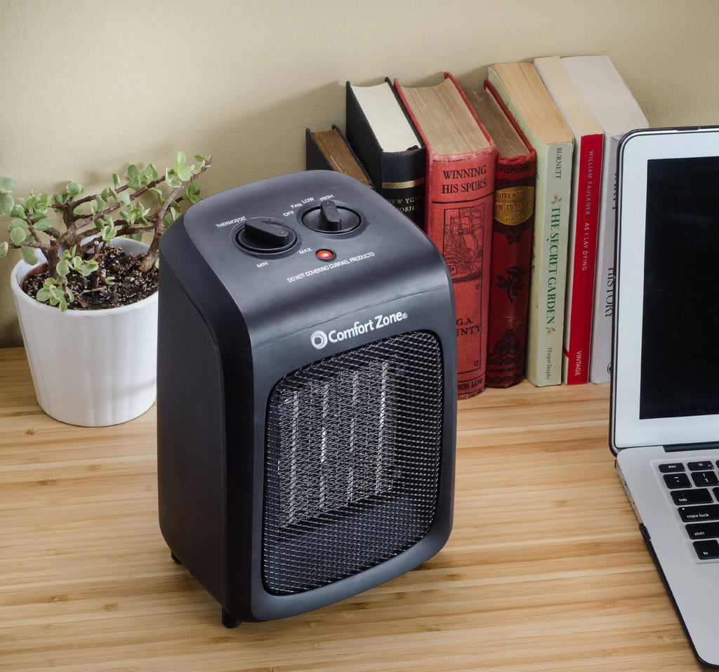 Black Ceramic Heater with Fan Only Option K191800