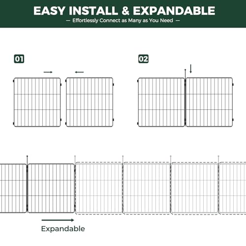 Expandable 24-inch 8 Panels Dog Playpen A675166