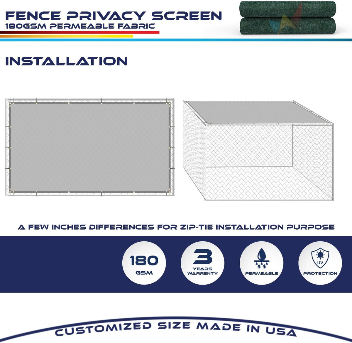 15' x 27' Green Heavy Duty Fence Privacy Screen Mesh Fabric G100