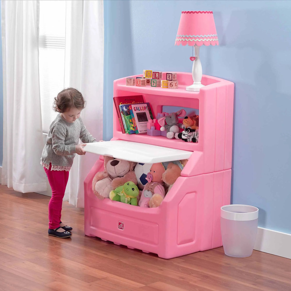 38"H Pink Plastic Toy Organizer W72549