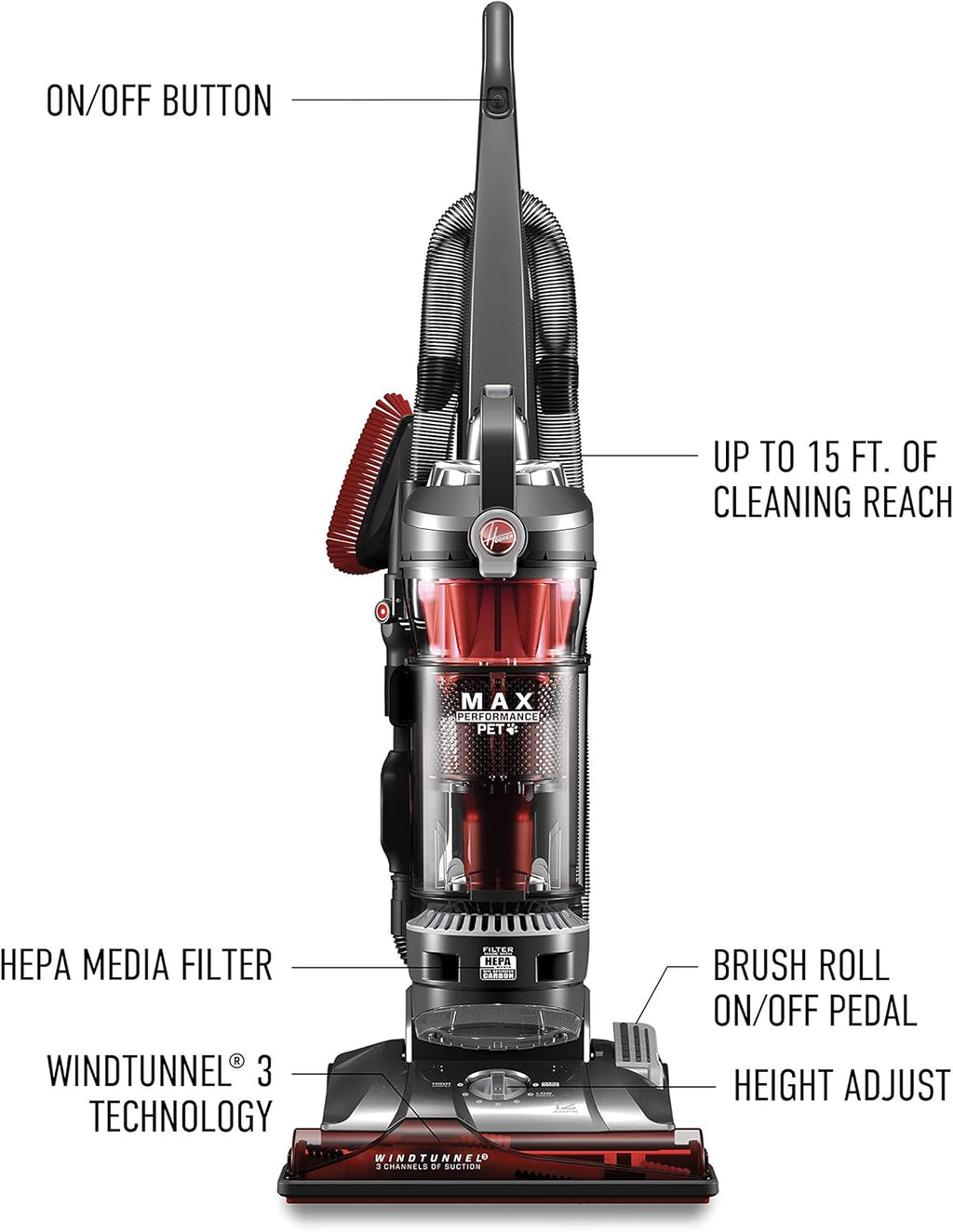 Bagless Upright Vacuum Cleaner with HEPA Media Filtration K741249