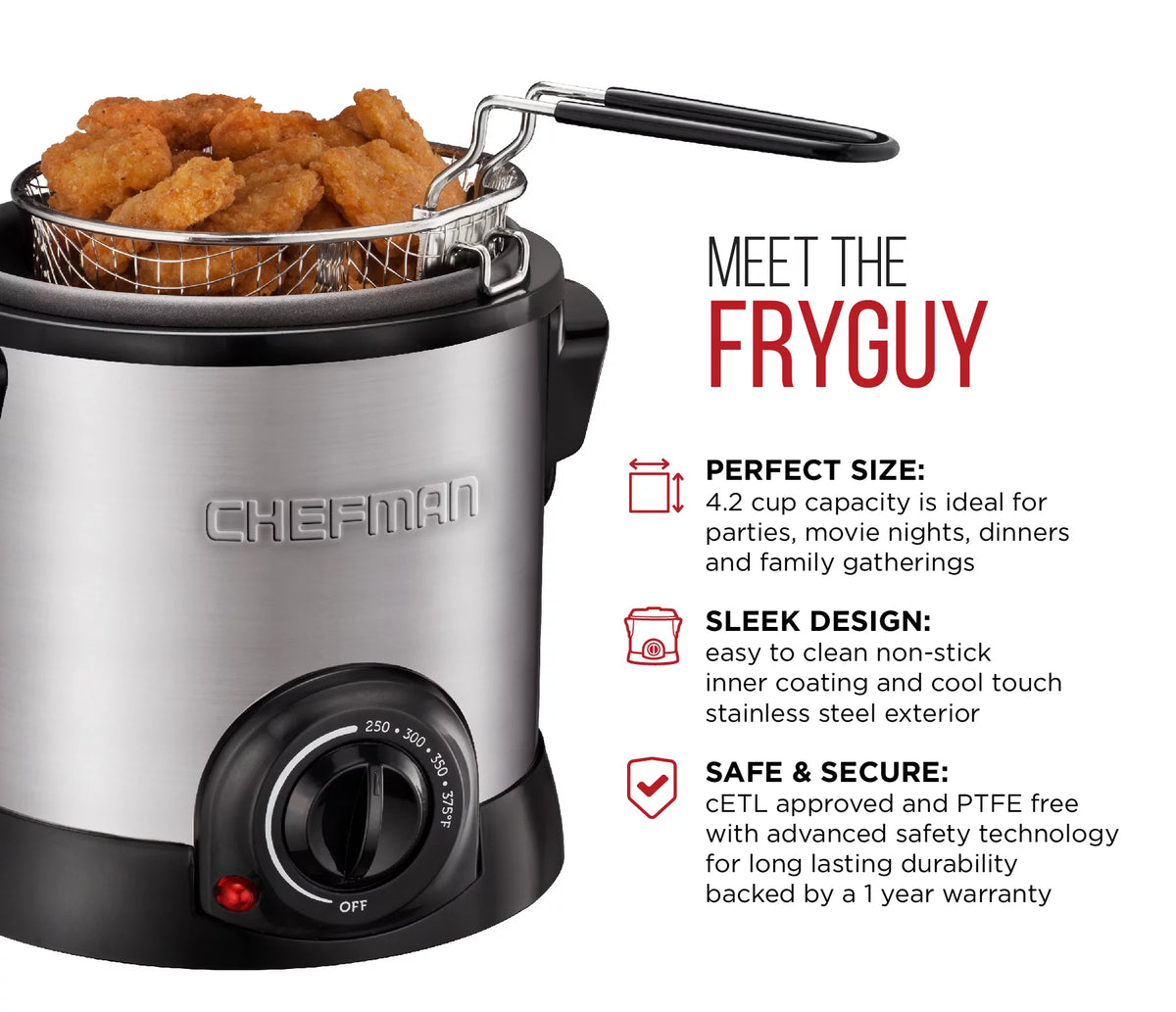 1 Liter Stainless Steel Deep Fryer V764059