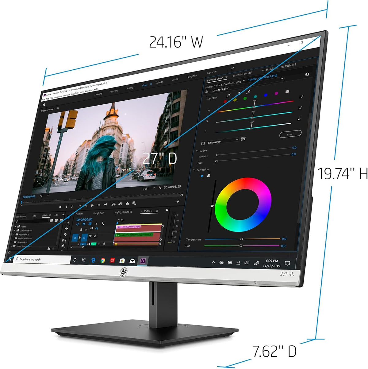 27 4K UHD IPS Monitor with HDMI DisplayPort P1887
