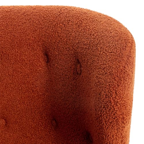 Green Upholstered Sherpa Single Sofa Chair with Wooden Legs D775