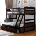 Gray Solid Wood Twin Over Full Bunk Bed Frame J89948