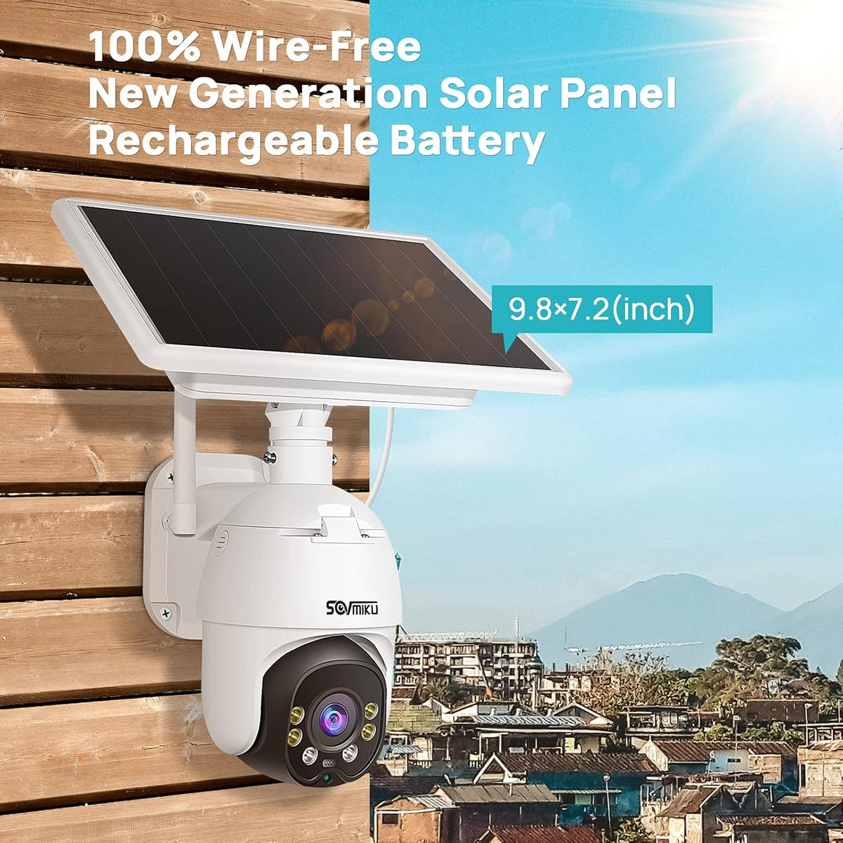 Solar Battery Powered 1080P PTZ Security Camera with 4X Digital Zoom D5130