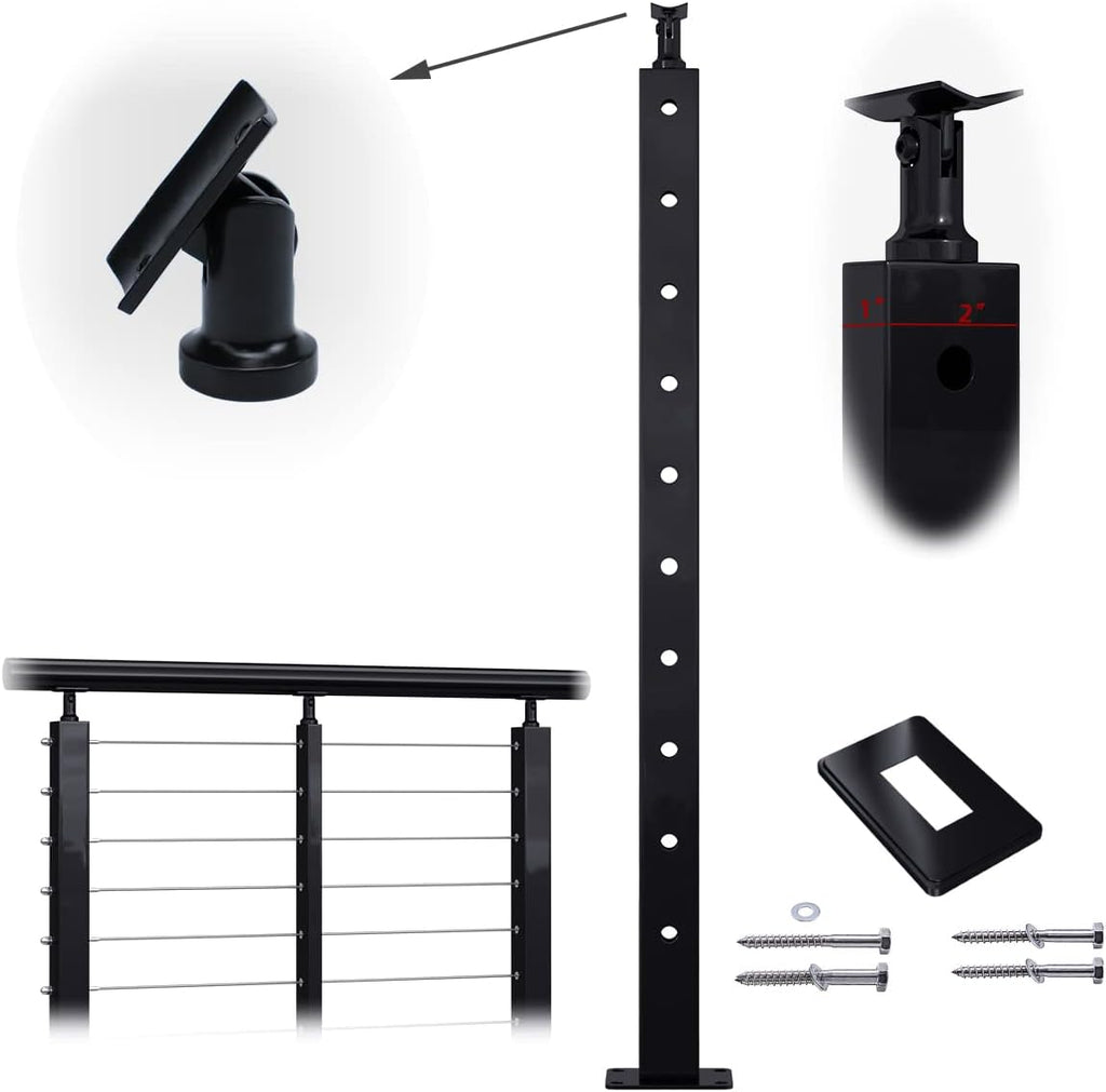 Stainless Steel Black Cable Railing Post S559
