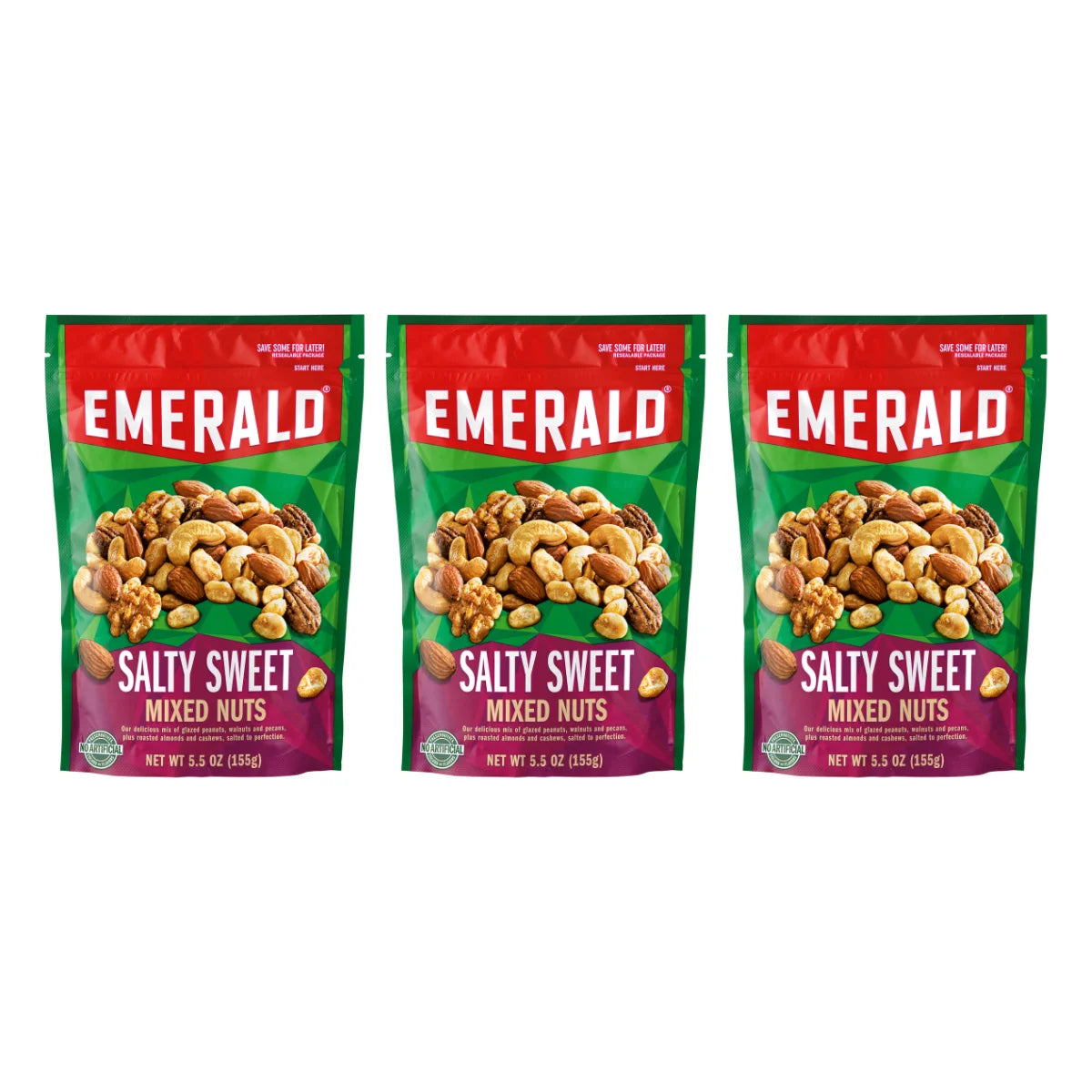 Salty Sweet Mixed Nuts, 5.5 oz, Pack of 3 M49194