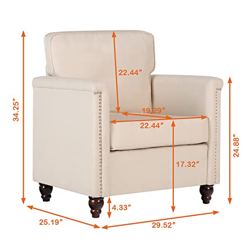 Beige Fabric Accent Chairs Set of 2 R619390