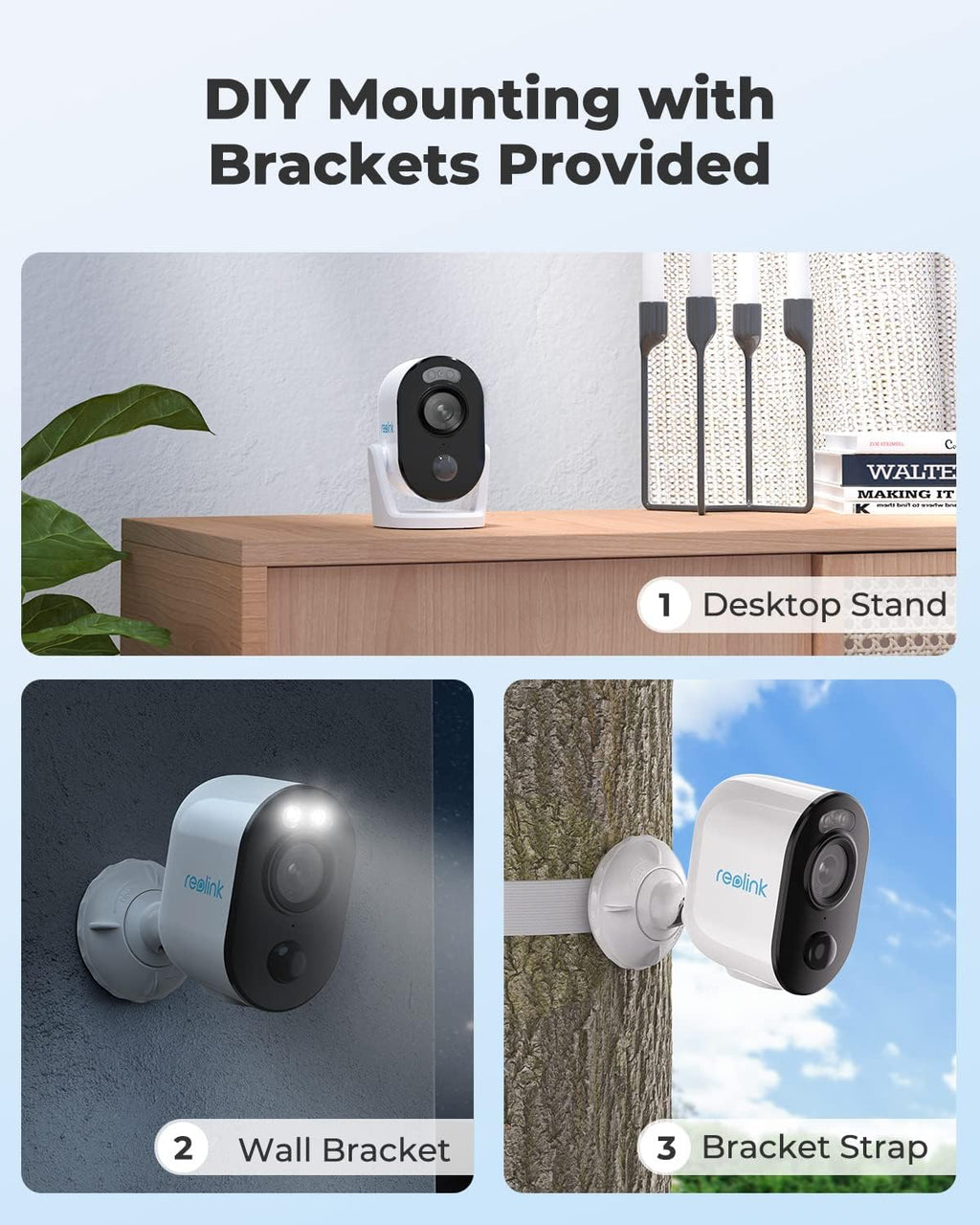 Wireless Battery Solar Powered 2K Resolution Security Camera with Spotlight R70775
