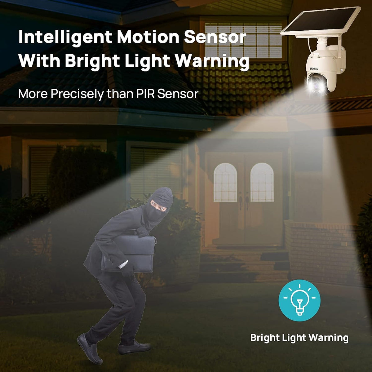 Solar Battery Powered 1080P PTZ Security Camera with 4X Digital Zoom D5130