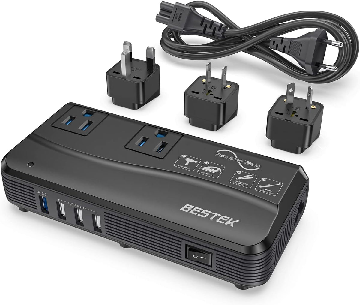 150W Voltage Converter Adapter 240V to 110V V4243