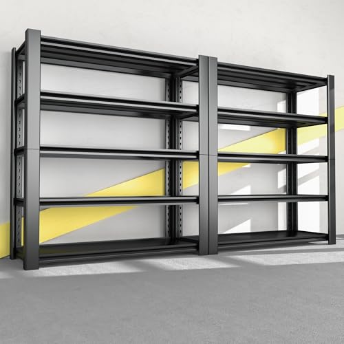 5-Tier Heavy Duty Metal Storage Shelving, 3000 LBS Capacity, 76" H x 60" W x 24" D, Adjustable Steel Shelves T527