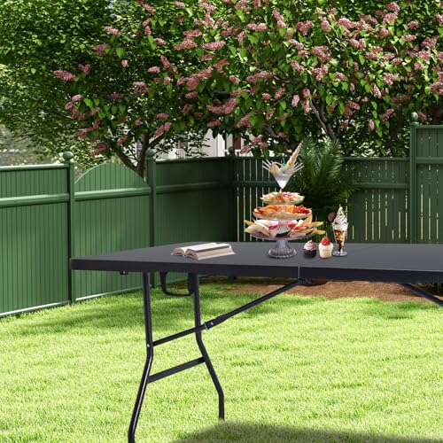 6ft Black Portable Folding Table P419217