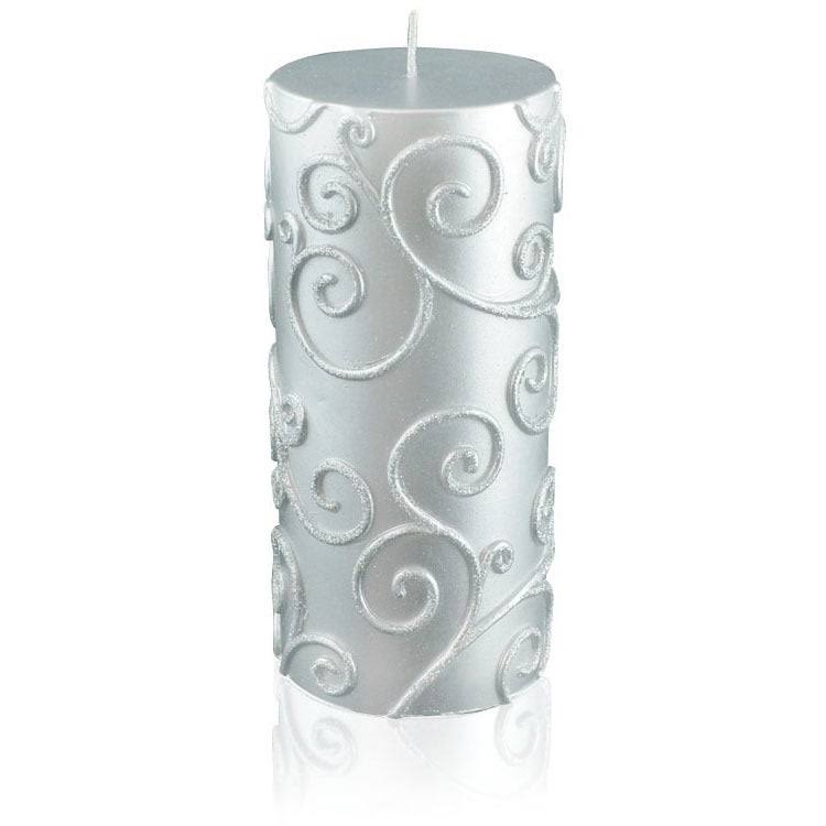 Purple Scroll Pillar Candle 12Pcs G833