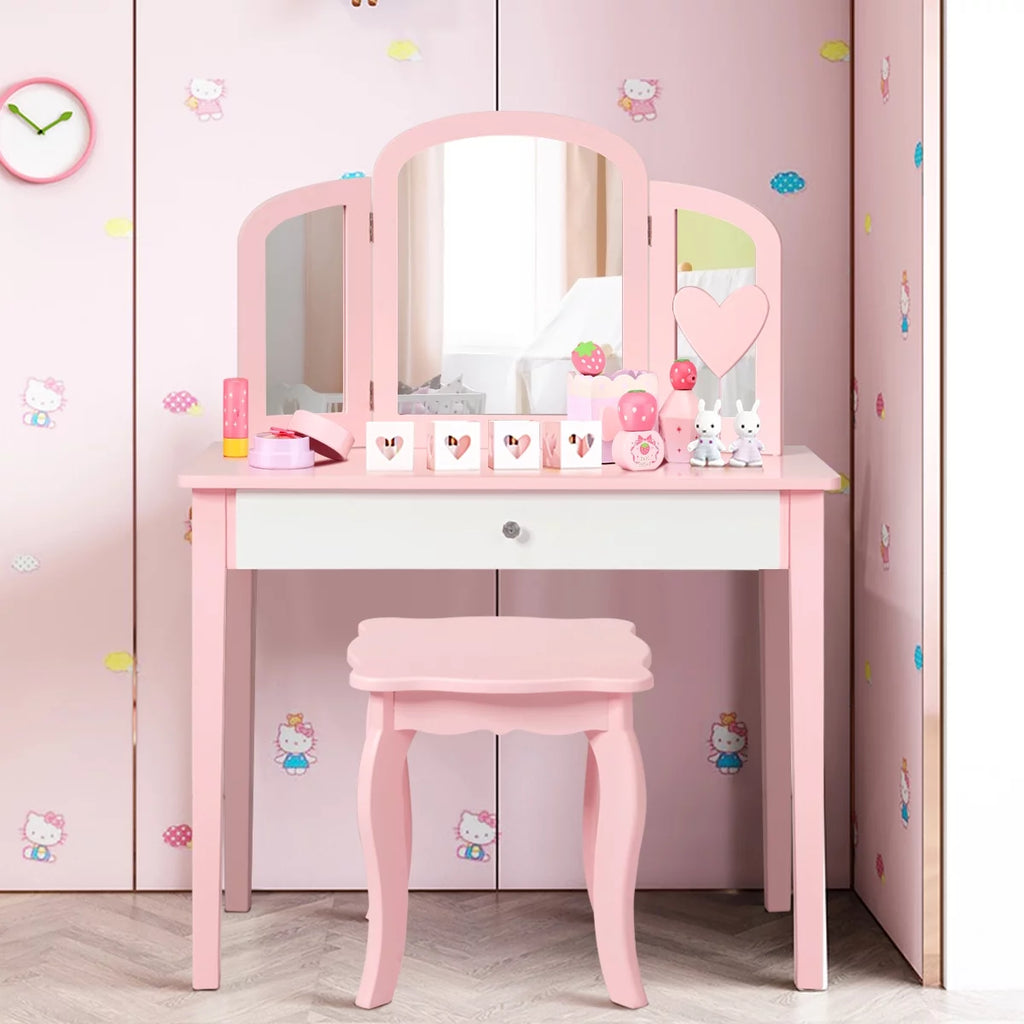 Kids Vanity Set with Mirror White Y10388