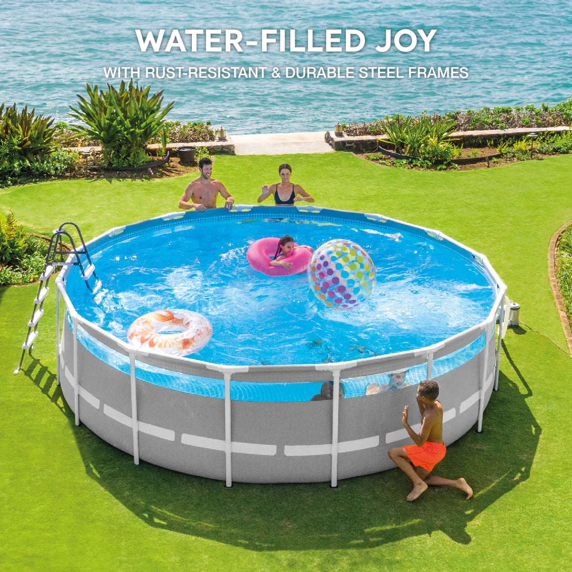 16ft x 48in Above Ground Swimming Pool with Pump S8531
