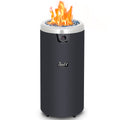 Round Propane Fire Pit Fire Column, 32-inch Tall Black Gas Fire Pit P124