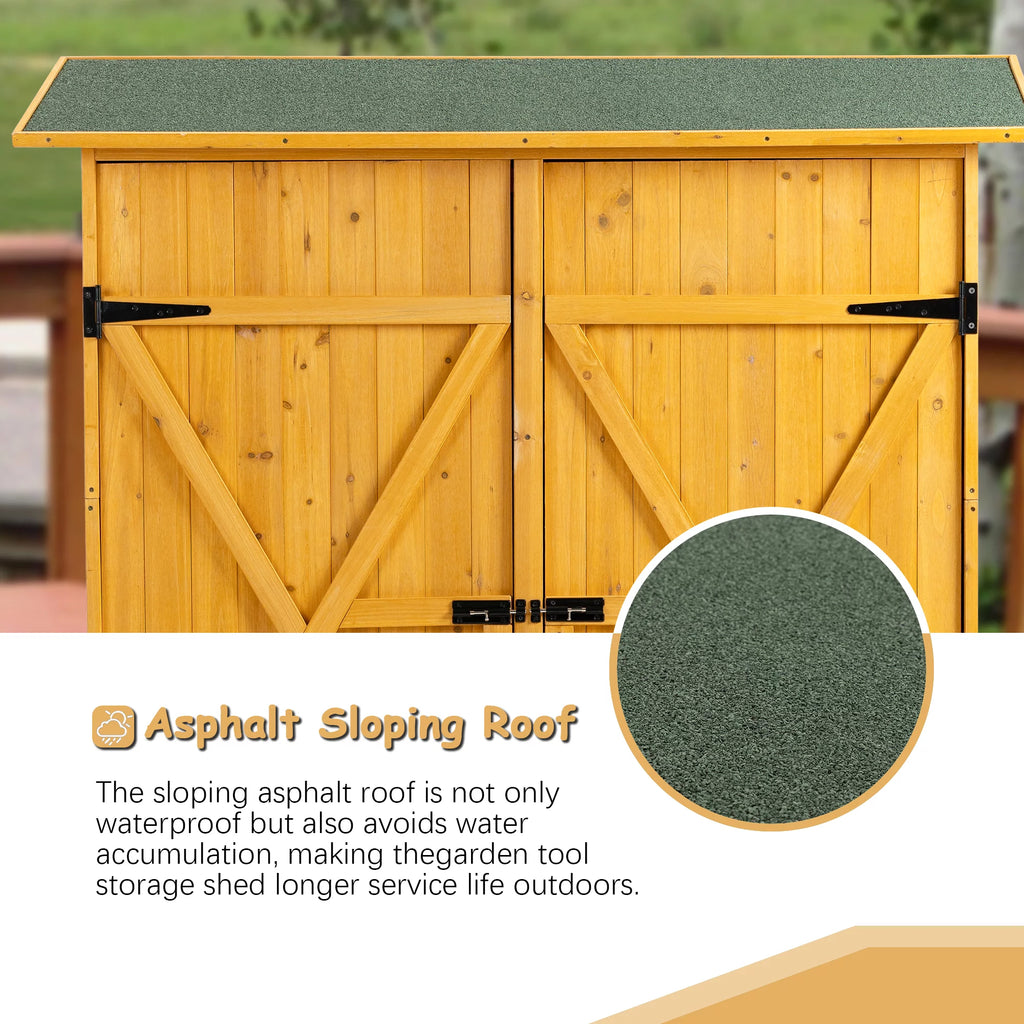 Patio Storage Shed with Detachable Shelves and Hooks F572887