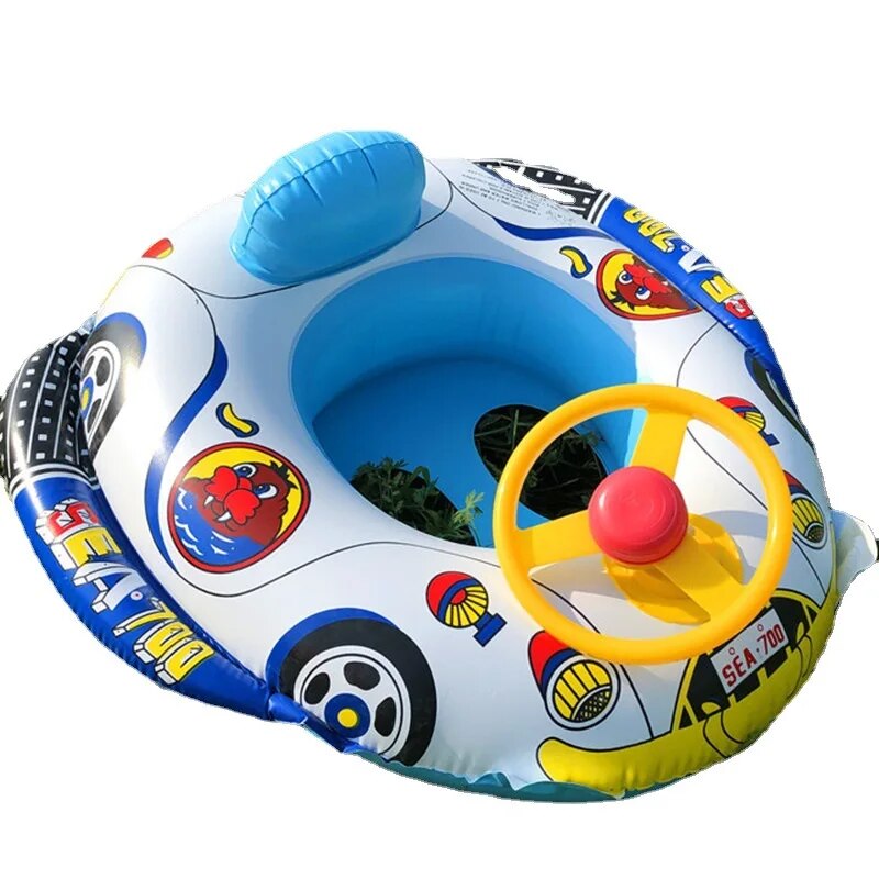 Inflatable Baby Swimming Rings Seat Sun Shade Toddler Swim Circle Pool Water Toys R424798