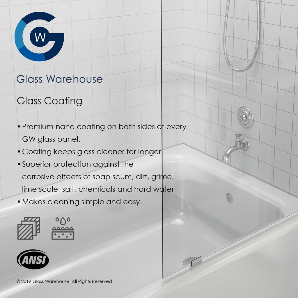 52.25x22 W x 78x22 H Hinged Frameless Shower Door Bronze I830169