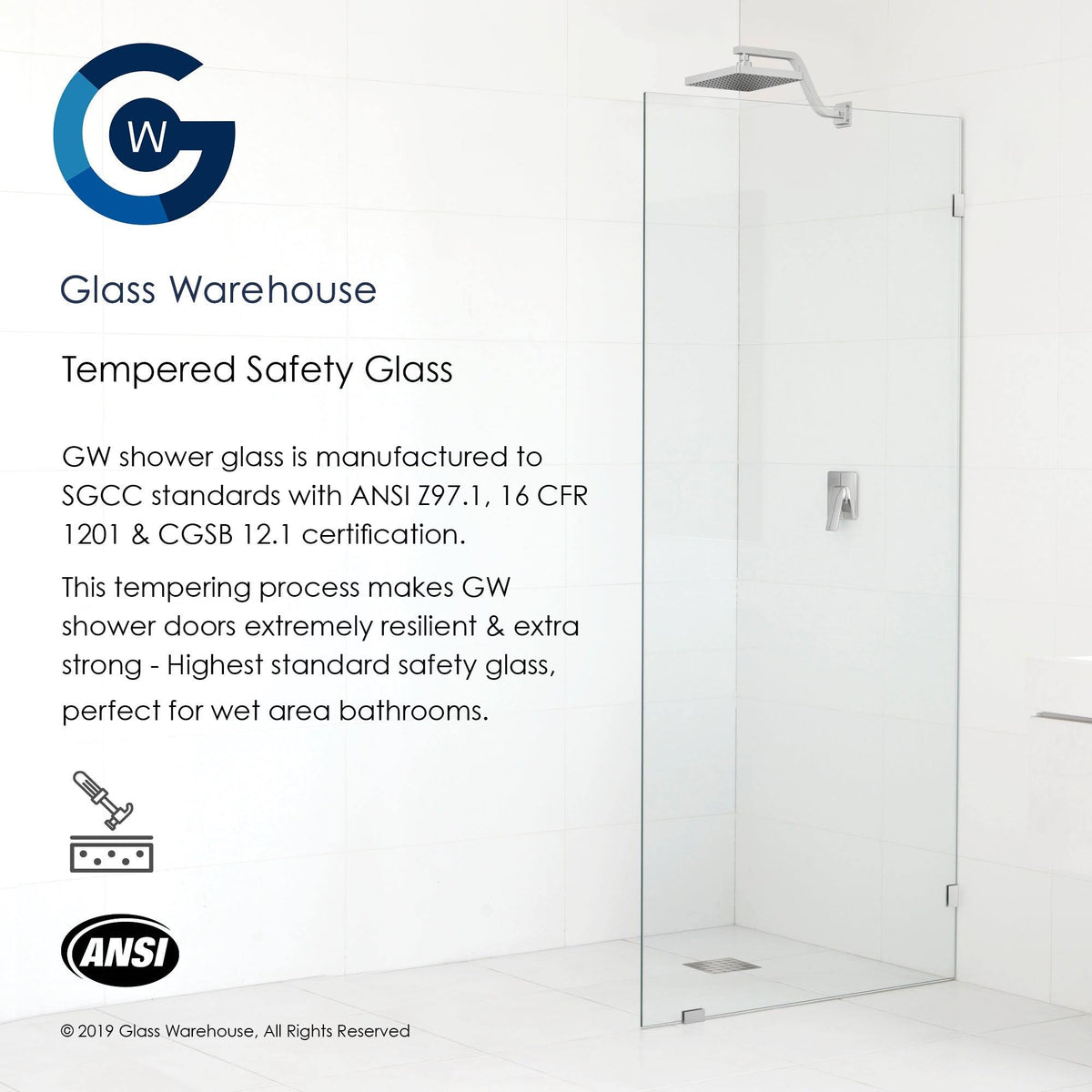 52.25x22 W x 78x22 H Hinged Frameless Shower Door Bronze I830169