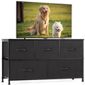 Brown 5 Drawer Fabric Dresser Y3034