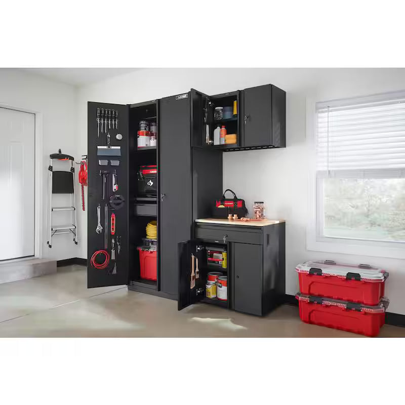 3-Piece Welded Steel Garage Storage System in Black U6886