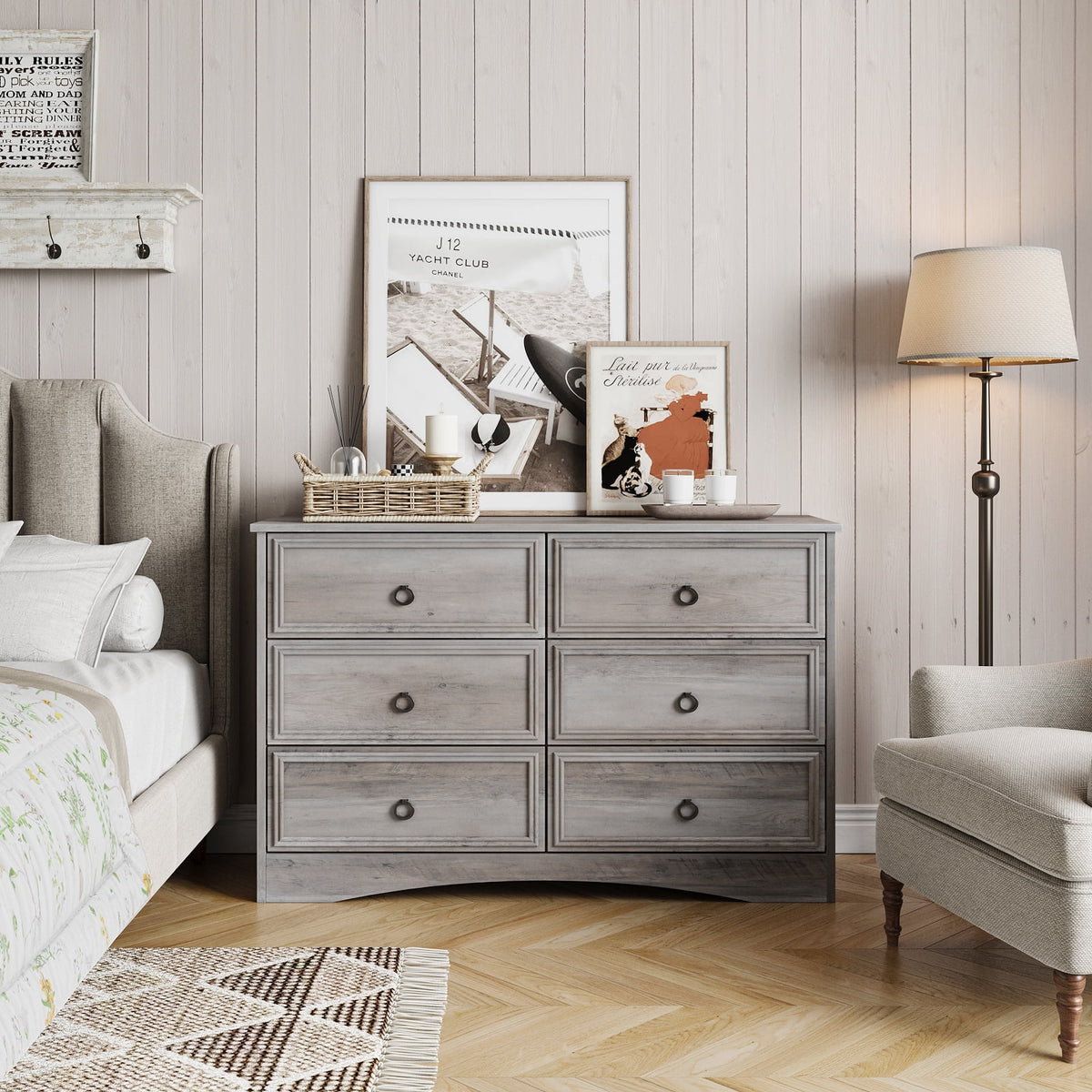 6 Drawer Wood Dresser C178021