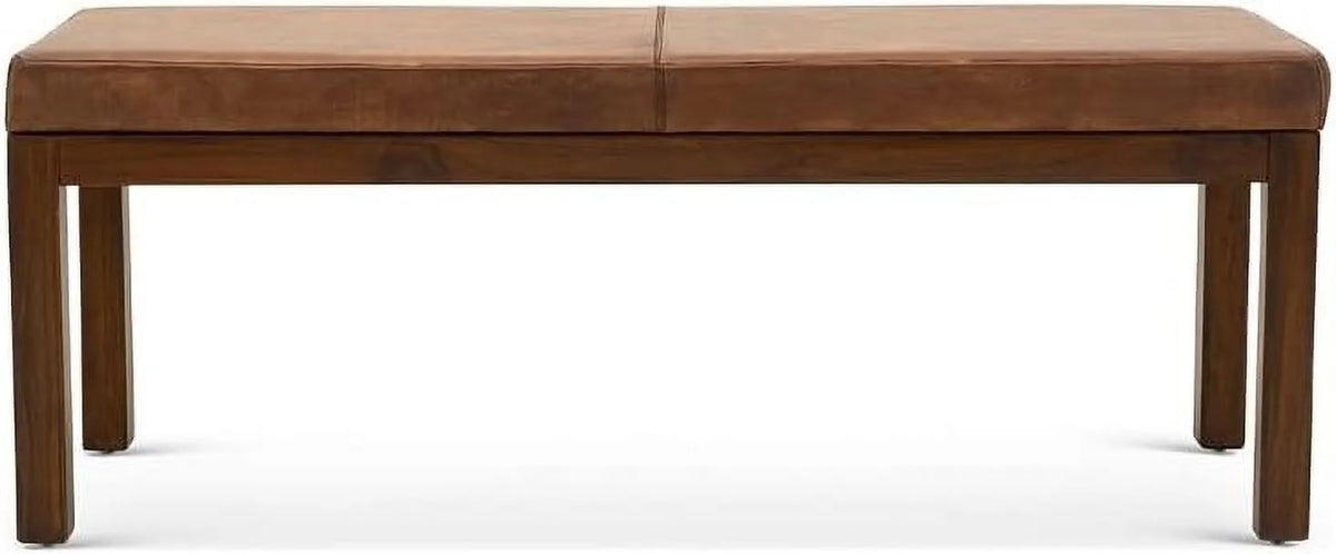 Genuine Leather Rectangular Bench B366
