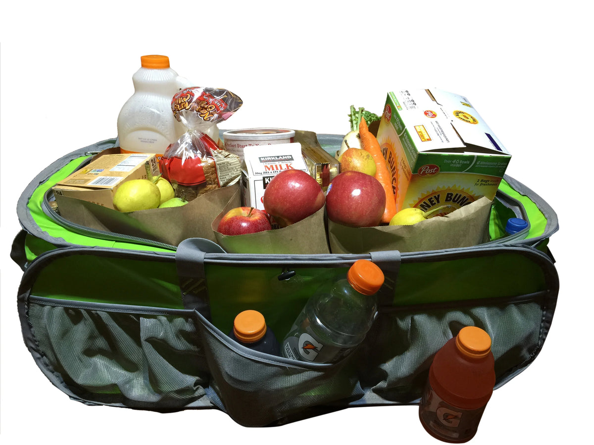 Heavy Duty Trunk Organizer Cargo Bag with Lime Green / Silver B24395