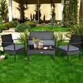 4PC Black Rattan Wicker Furniture Set M97853