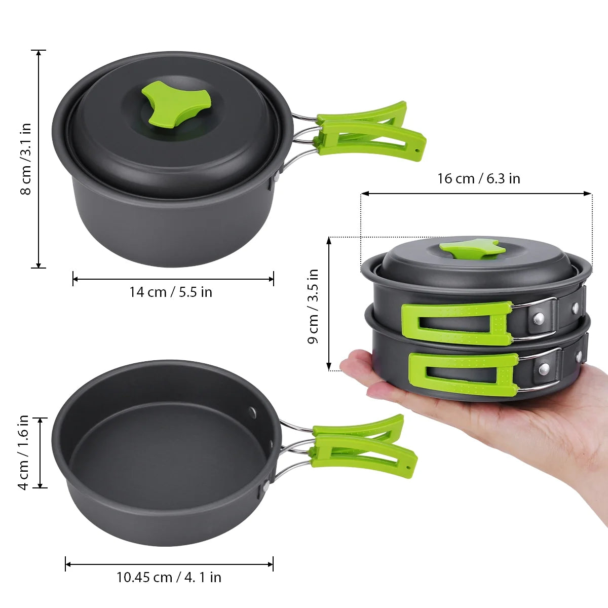 15Pcs Non-Stick Camping Cookware Set M548