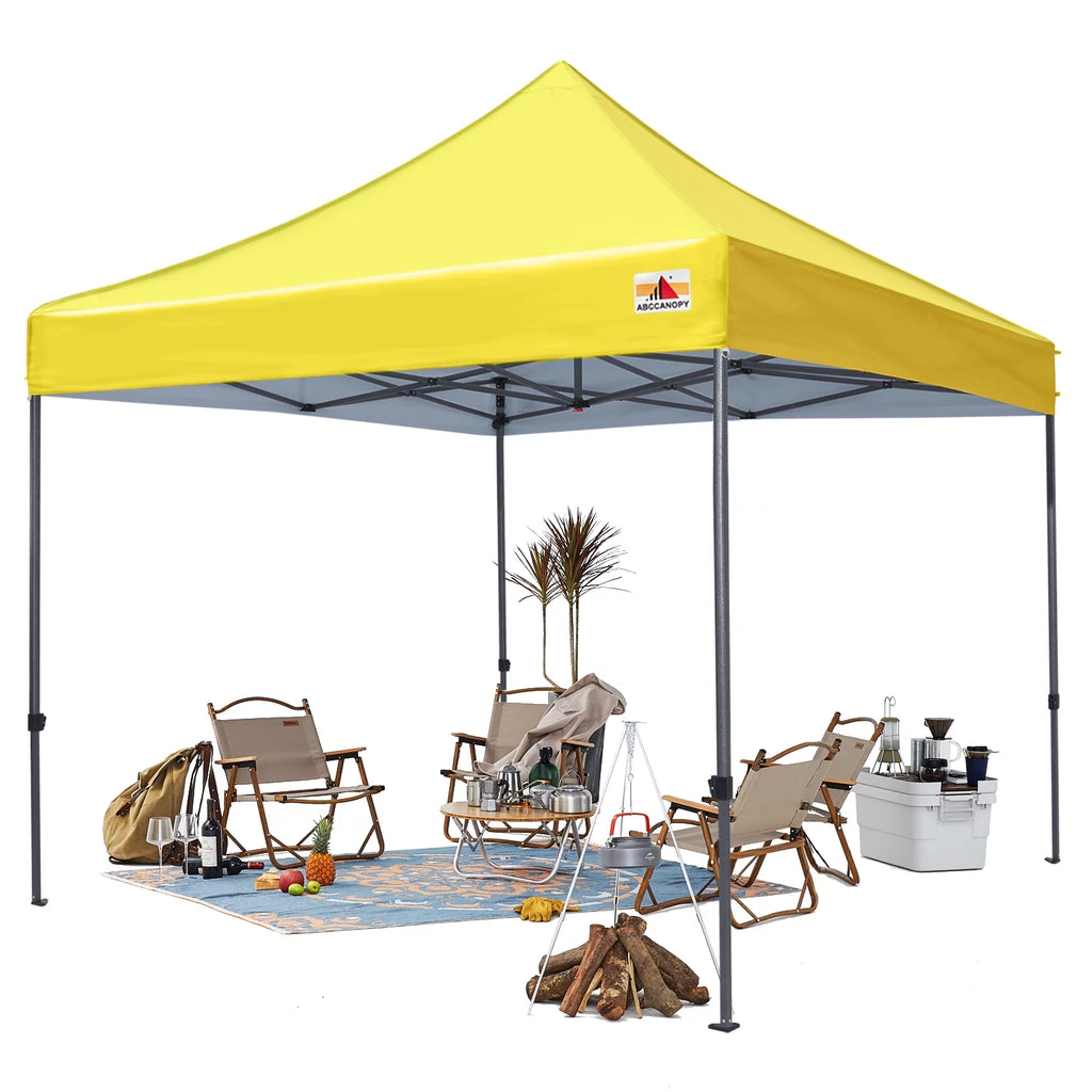 10 ft x 10 ft White Metal Pop-Up Canopy Tent with Walls G3508