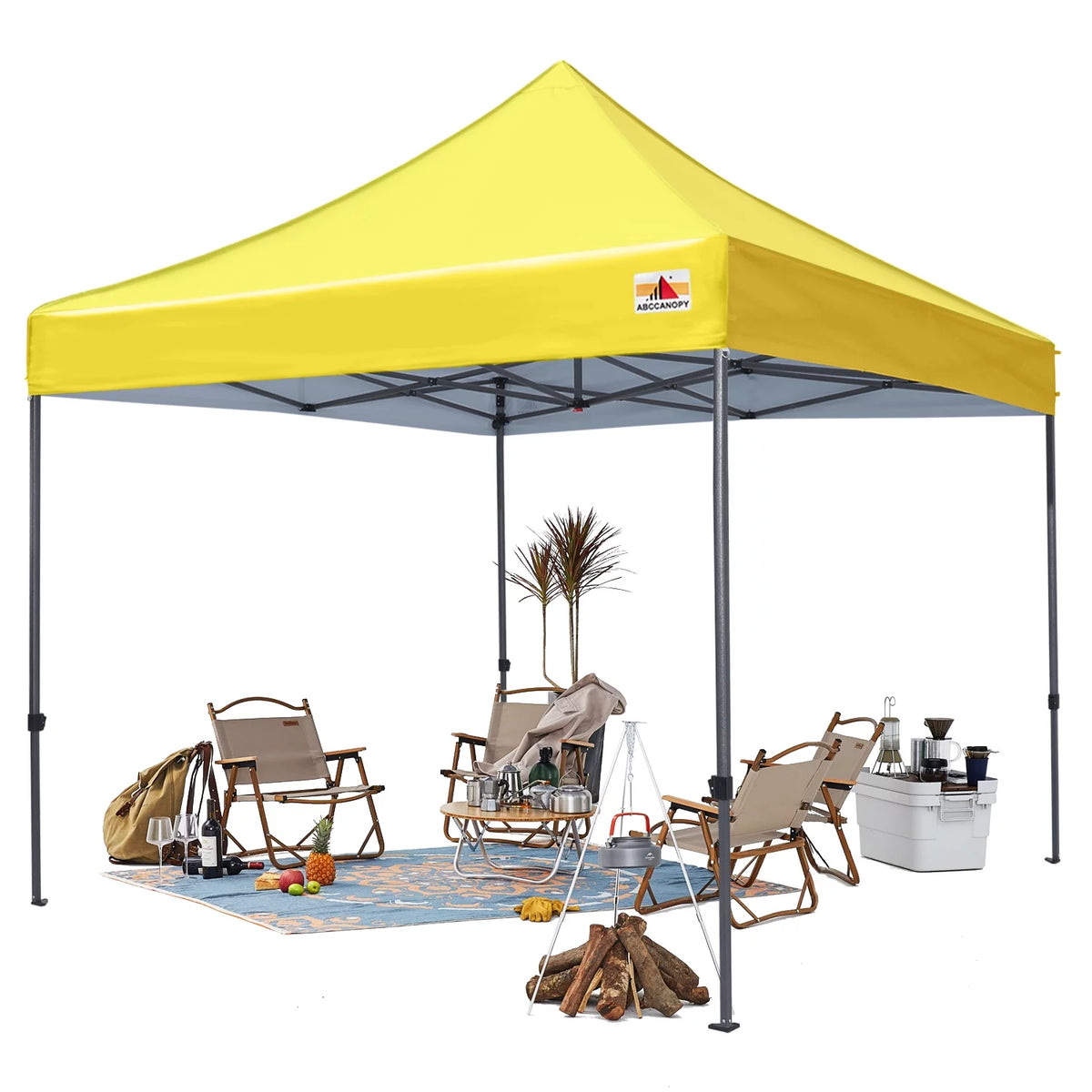 10 ft x 10 ft White Metal Pop-Up Canopy Tent with Walls G3508