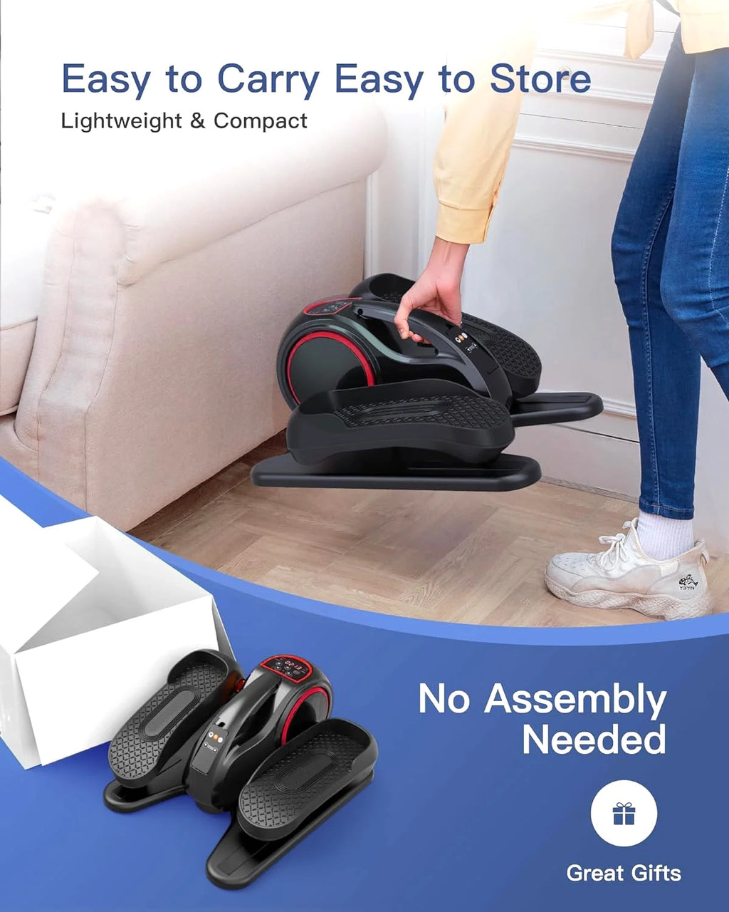 Under Desk Elliptical with Remote Control & Non-Slip Pedals H353