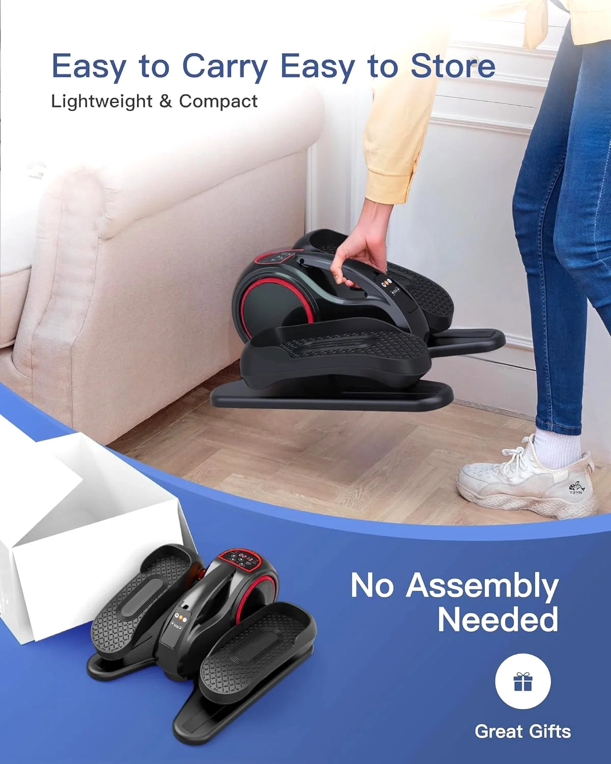 Under Desk Elliptical with Remote Control & Non-Slip Pedals H353