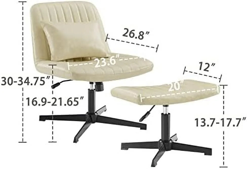 No Wheels Velvet Tufted Rocking Desk Chair with Foot Rest Stool and Lumbar Pillow M777