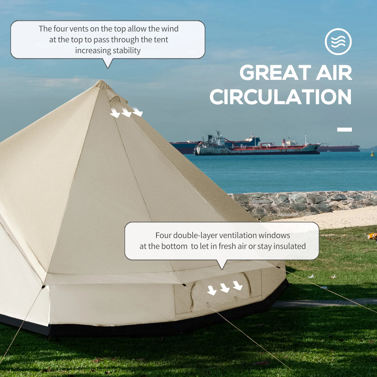 10-Person Yurt Tent Glamping Bell Tent A57055