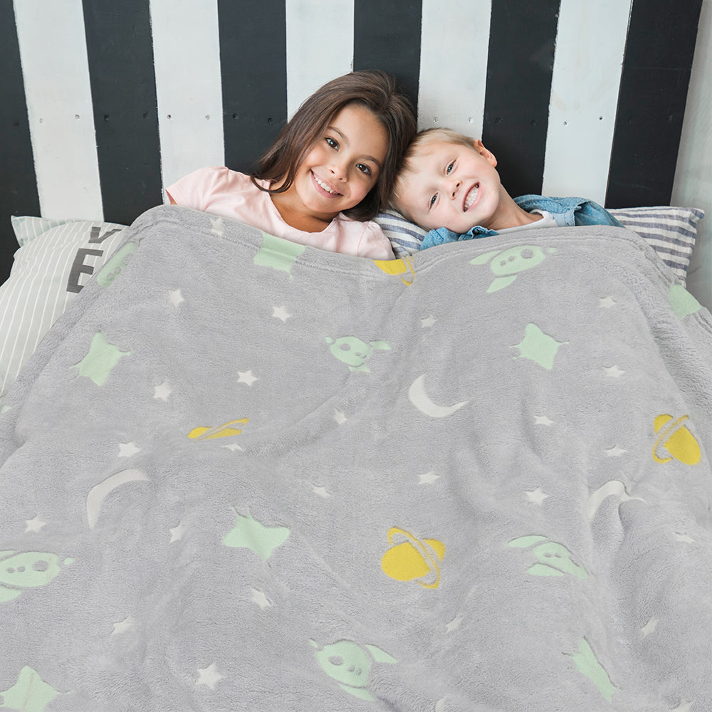 Glow in the Dark Soft Plush Fleece Blanket, 50x60 Q402180