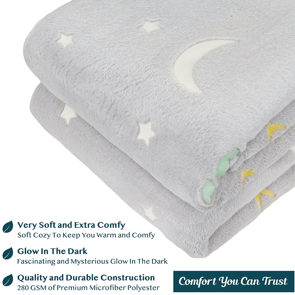 Glow in the Dark Soft Plush Fleece Blanket, 50x60 Q402180
