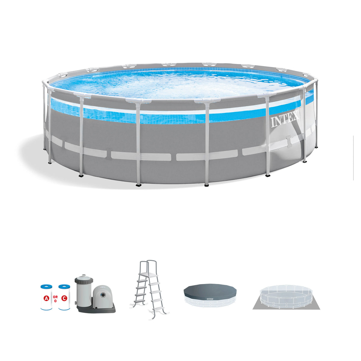 16ft x 48in Above Ground Swimming Pool with Pump S8531