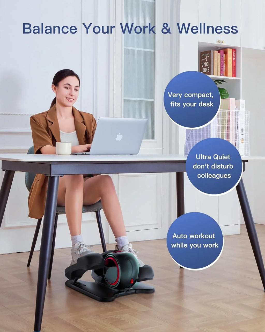 Under Desk Elliptical with Remote Control & Non-Slip Pedals H353