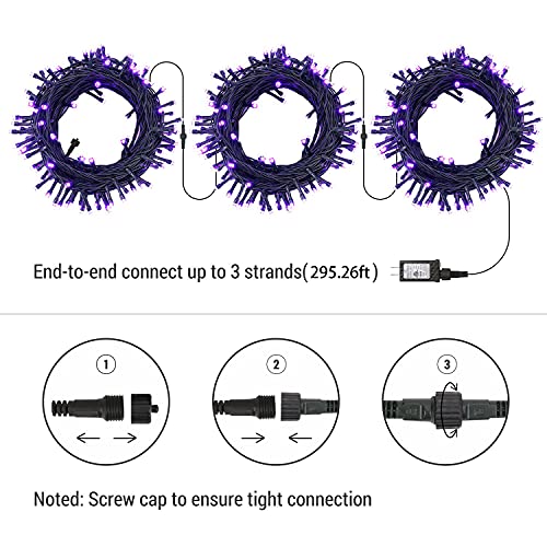 240 LED 78.74ft Orange Purple String Lights N9625