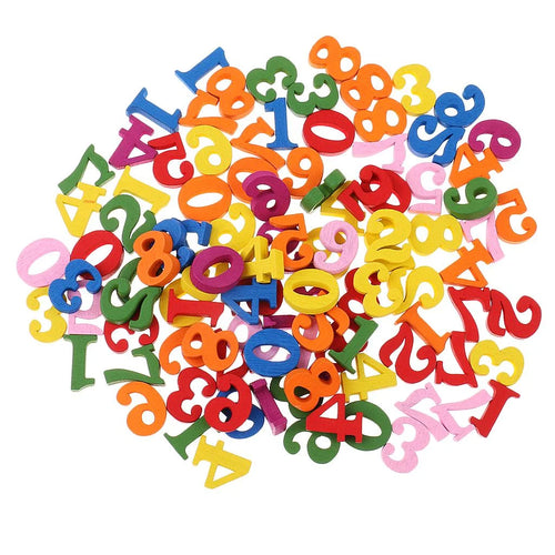 100 Pack Wooden Numbers Math Learning Educational Toy Y89143