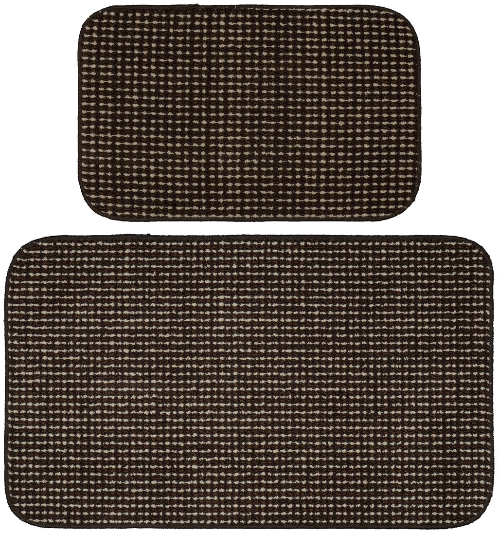 Brown Polka Dot Kitchen Mats, 24 in x 40 in, 2 Pieces Q938