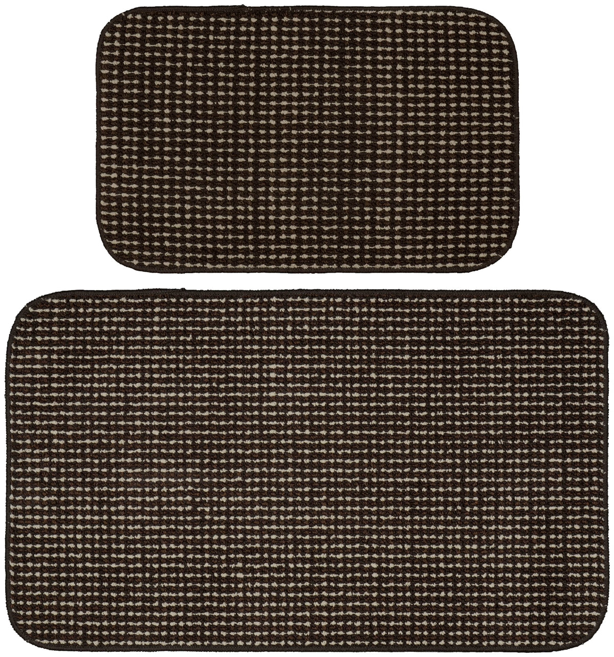 Brown Polka Dot Kitchen Mats, 24 in x 40 in, 2 Pieces Q938